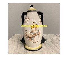 Maiolica  vaso  futurista anni 30 con ceramista .