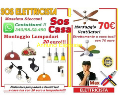 Elettricista installazione lampadari applique