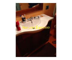 MOBILE DA BAGNO + SPECCHIO -COLOR CILIEGIO+TRASPOR