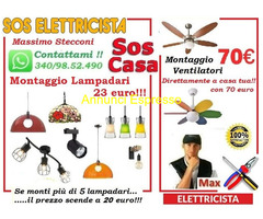 Montaggio lampadario San Lorenzo Roma con 20 euro