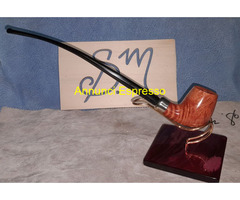 Pipa NUOVA churchwarden,ins. oliva,REGALO curapipe