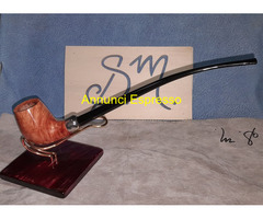 Pipa NUOVA churchwarden,ins. oliva,REGALO curapipe