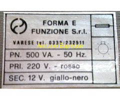 Trasformatore monofase 220 V primario- 12 V second