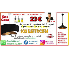 Montaggio lampadario applique Portuense Roma