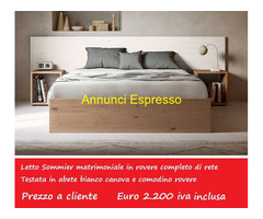 Letto sommier rovere con testata