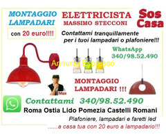 Montaggio lampadario e plafoniera Nomentana Roma