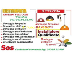 Elettricista montaggio lampadario plafoniere led